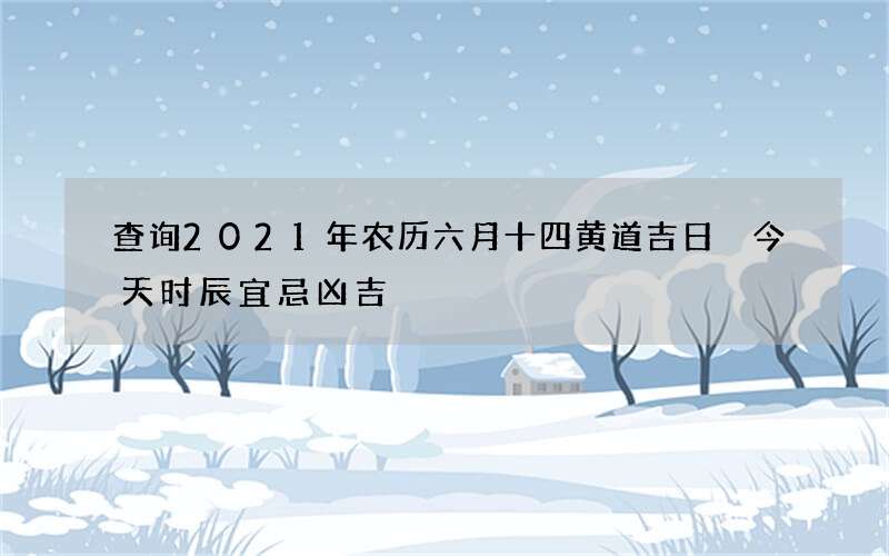 查询2021年农历六月十四黄道吉日 今天时辰宜忌凶吉